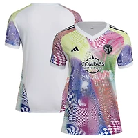 Women's adidas White Sporting Kansas City 2025 Pride Pre-Match Top