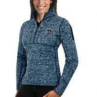 Women's Antigua Navy Sporting Kansas City Fortune Quarter-Zip Pullover Jacket