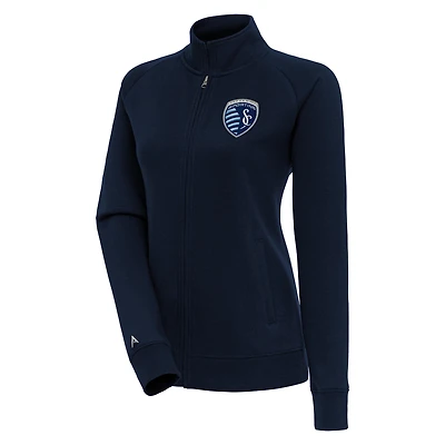 Women's Antigua  Navy Sporting Kansas City Victory Full-Zip Jacket