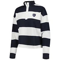 Women's Antigua  White Sporting Kansas City Radical Rugby Stripe Long Sleeve T-Shirt