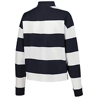 Women's Antigua  White Sporting Kansas City Radical Rugby Stripe Long Sleeve T-Shirt