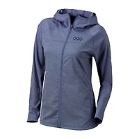 Women's Columbia Navy Sporting Kansas City Omni-Wick Half Shot Full-Zip Hooded Jacket