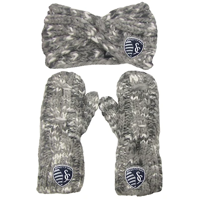 Ensemble bandeau et mitaines gris chiné Sporting Kansas City ZooZatz pour femme