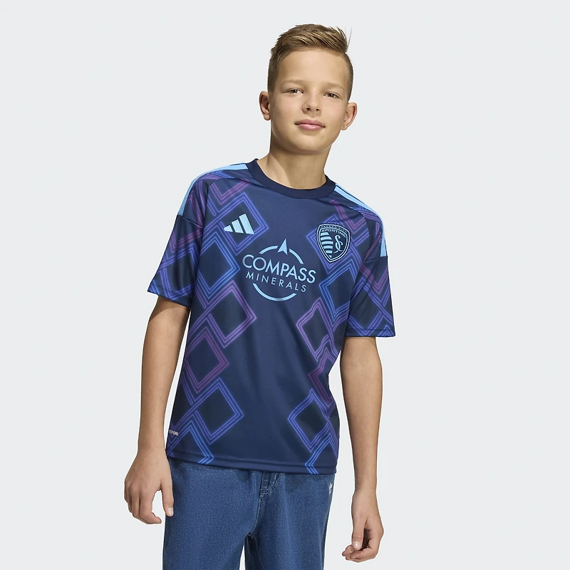 Youth adidas Blue Sporting Kansas City 2026 The 18th & Vine Kit Replica Jersey