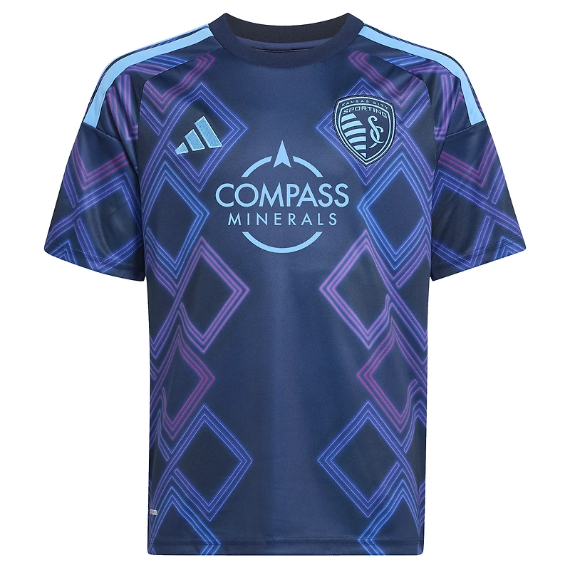 Youth adidas Blue Sporting Kansas City 2026 The 18th & Vine Kit Replica Jersey