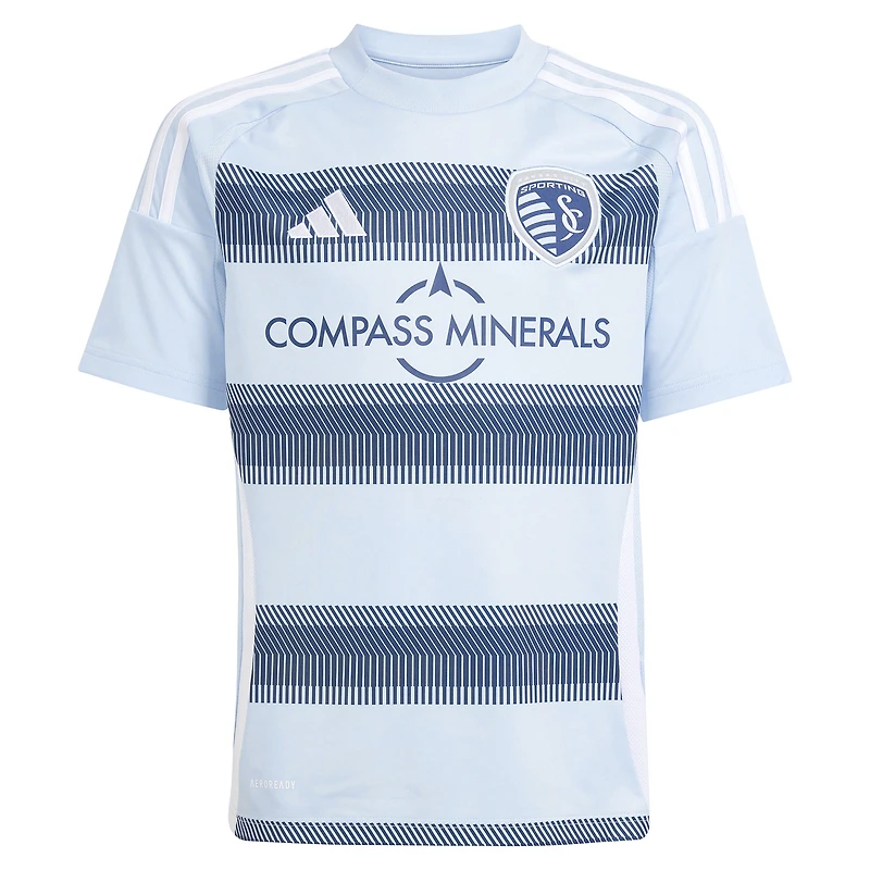 Youth adidas Daniel Salloi Light Blue Sporting Kansas City 2025 One KC Replica Player Jersey