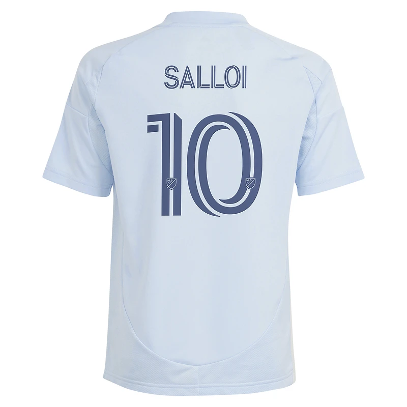 Youth adidas Daniel Salloi Light Blue Sporting Kansas City 2025 One KC Replica Player Jersey