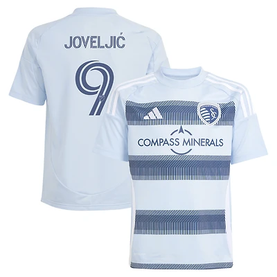 Maillot de joueur réplique adidas Dejan Joveljic bleu clair Sporting Kansas City One KC pour jeune