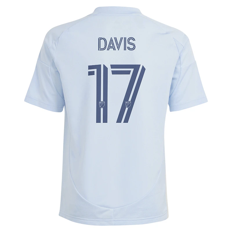 Youth adidas Jake Davis Light Blue Sporting Kansas City 2025 One KC Replica Player Jersey