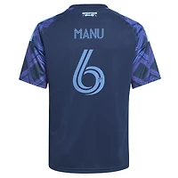 Youth adidas Manu García Blue Sporting Kansas City 2026 The 18th & Vine Kit Replica Jersey