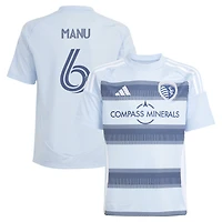Youth adidas Manu García Light Blue Sporting Kansas City 2025 One KC Replica Jersey