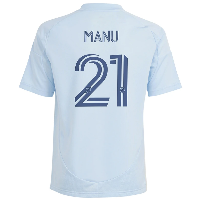 Youth adidas Manu García Light Blue Sporting Kansas City 2025 One KC Replica Player Jersey