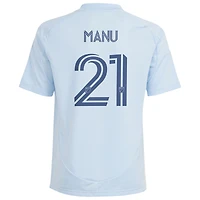 Youth adidas Manu García Light Blue Sporting Kansas City 2025 One KC Replica Player Jersey