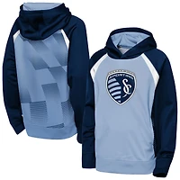 Youth Outerstuff  Light Blue Sporting Kansas City Striker Fleece Hoodie