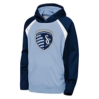 Youth Outerstuff  Light Blue Sporting Kansas City Striker Fleece Hoodie