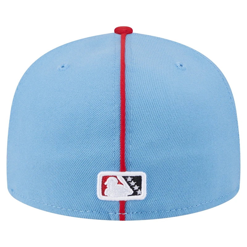 Men's New Era  Light Blue/Red Springfield Cardinals Authentic Collection 59FIFTY Fitted Hat