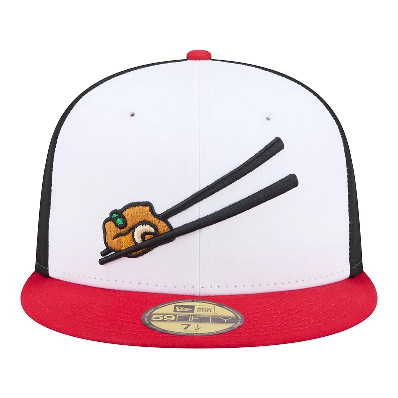 Casquette ajustée New Era 59FIFTY blanche et noire pour homme, édition spéciale Springfield Cardinals Minor League Theme Nights