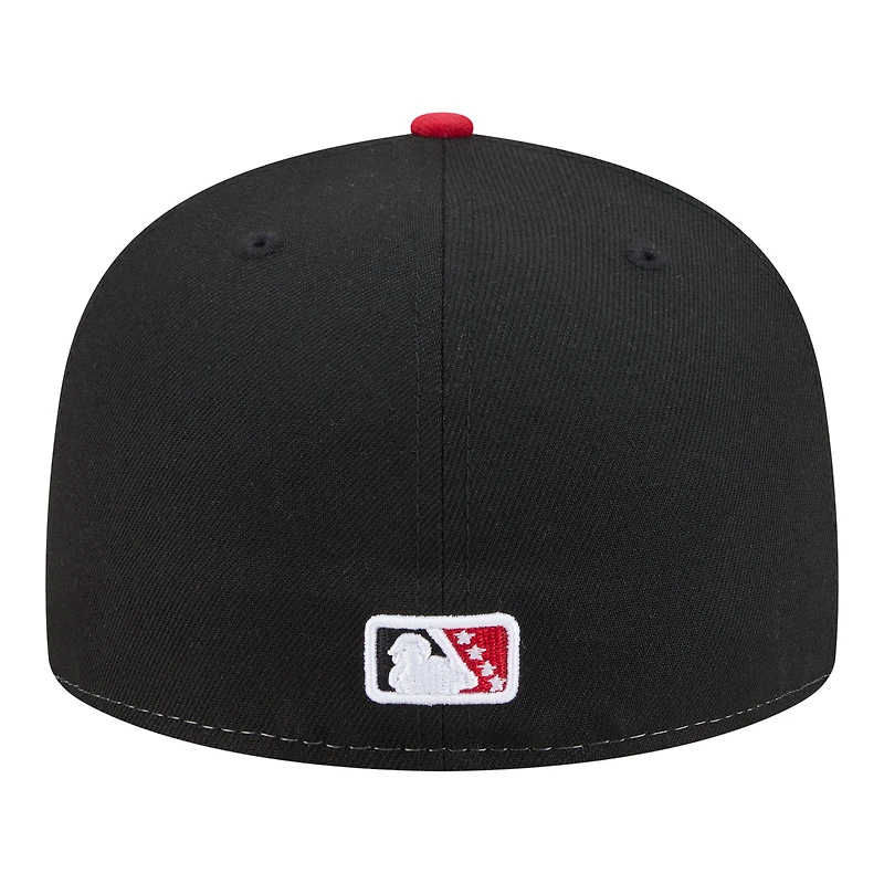 Casquette ajustée New Era 59FIFTY blanche et noire pour homme, édition spéciale Springfield Cardinals Minor League Theme Nights