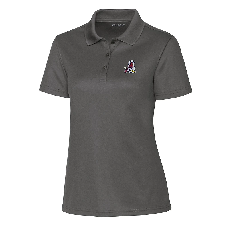 Women's Cutter & Buck  Steel Springfield Cardinals Clique Spin Eco Performance Pique Polo
