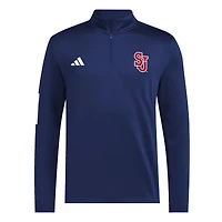 Veste de golf adidas bleu marine St. John's Red Storm à demi-zip pour homme