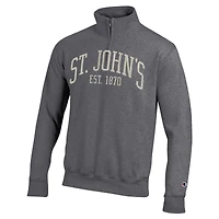 Pull à col zippé pour homme Champion Heather Gray St. John's Red Storm Established Date