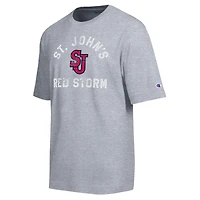 Men's Champion  Heather Gray St. John's Red Storm Weathered Team T-Shirt