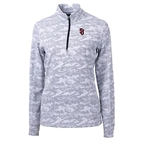 Women's Cutter & Buck Charcoal St. John's Red Storm Traverse Camo Quarter-Zip Pullover Top