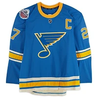Alex Pietrangelo St. Louis Blues Practice-Used #27 Blue Reebok Jersey vs. Chicago Blackhawks on January 2, 2017 - NHL Winter Classic - Worn During Warm-Ups