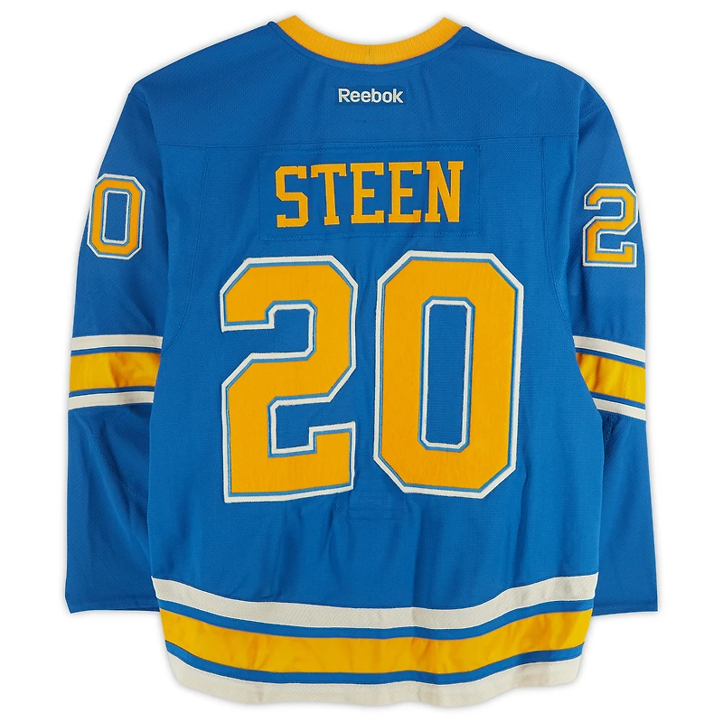 Alexander Steen St. Louis Blues Practice-Used #20 Blue Reebok Jersey vs. Chicago Blackhawks on January 2, 2017 - NHL Winter Classic - Worn During Warm-Ups