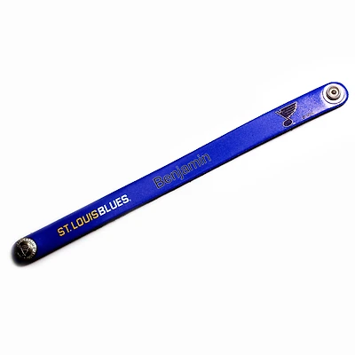 Blue St. Louis Blues Personalized Leather Slim Bracelet
