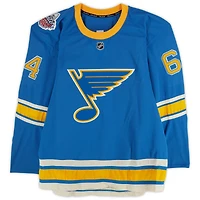 Maillot Reebok bleu n° 77 de Brad Hunt (Blues de St. Louis) lors du match contre les Blackhawks de Chicago le 2 janvier 2017 - Classique hivernale de la LNH