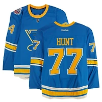 Brad Hunt St. Louis Blues Player-Issued #77 Blue Reebok Jersey vs. Chicago Blackhawks on January 2, 2017 - NHL Winter Classic