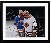 Brett Hull St. Louis Blues Autographed 16" x 20" with Bobby Hull Spotlight Photograph with "The Golden Brett" Inscription