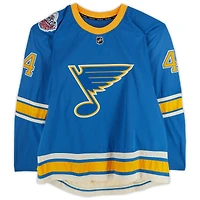 Carl Gunnarsson St. Louis Blues Practice-Used #4 Blue Reebok Jersey vs. Chicago Blackhawks on January 2, 2017 - NHL Winter Classic - Worn During Warm-Ups