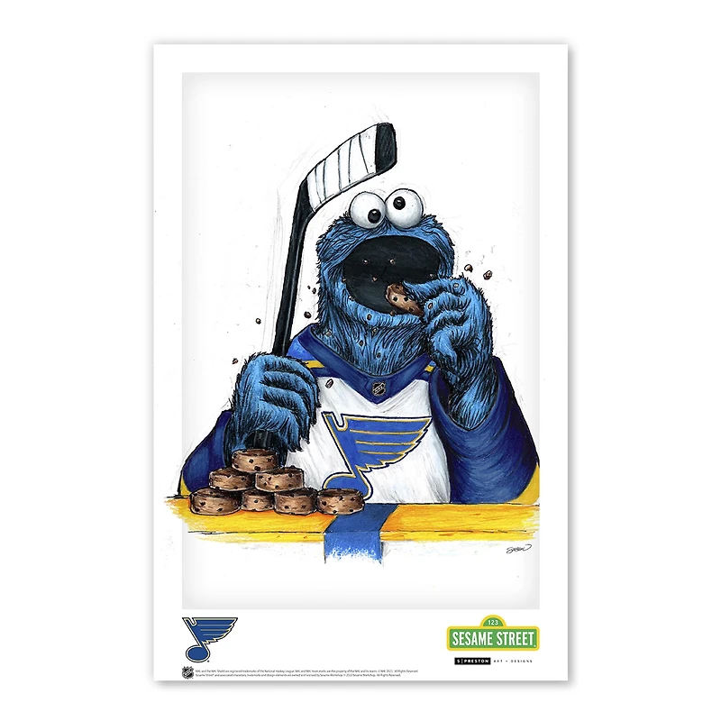 Cookie Monster St. Louis Blues 11" x 17" Sesame Street Poster Print
