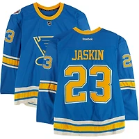 Dmitrij Jaskin St. Louis Blues Practice-Used #23 Blue Reebok Jersey vs. Chicago Blackhawks on January 2, 2017 - NHL Winter Classic - Worn During Warm-Ups