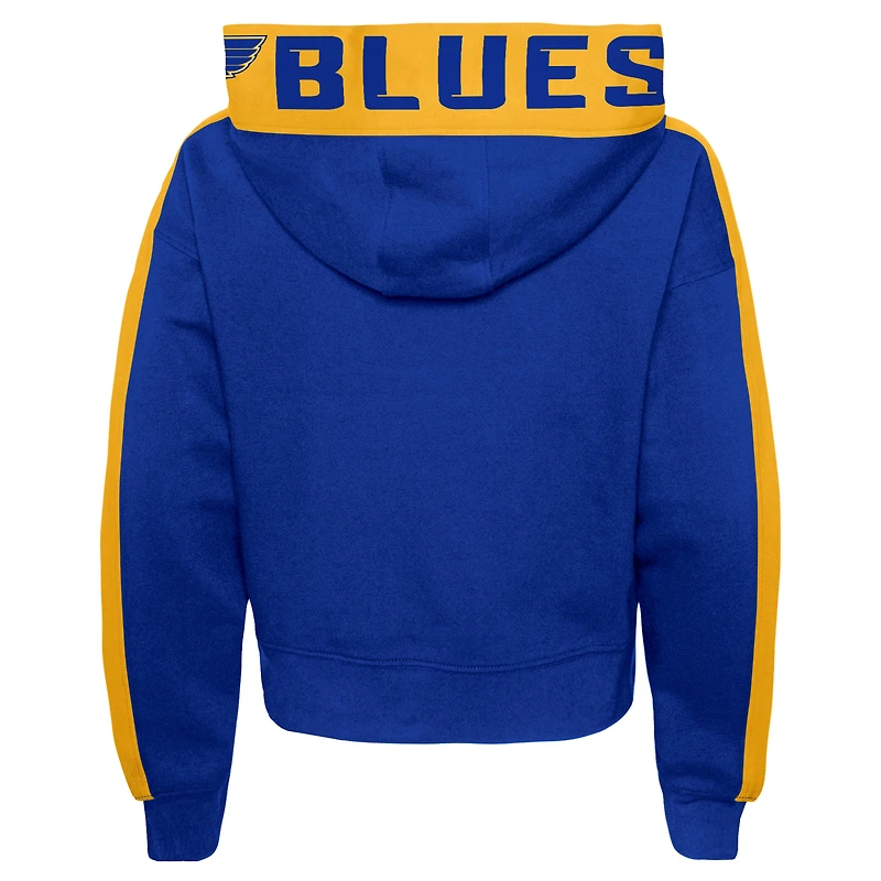Sweat à capuche bleu pour jeunes filles St. Louis Blues Record Setter