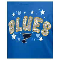 T-shirt à paillettes bleu St. Louis Blues de New Era pour fille