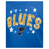 T-shirt à paillettes bleu St. Louis Blues de New Era pour fille