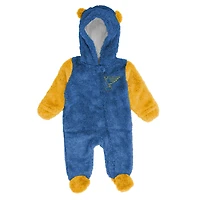 Infant & Newborn Outerstuff Blue St. Louis Blues Stay Napping Fleece Bunting Full-Zip Hooded Sleeper