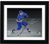 Jimmy Snuggerud St. Louis Blues Autographed 8" x 10" Blue Jersey Shooting the Puck Spotlight Photograph