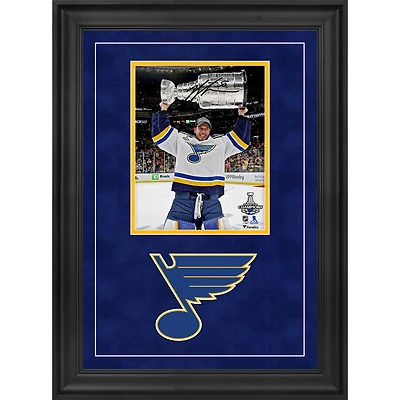 Jordan Binnington St. Louis Blues 2019 Stanley Cup Champions Deluxe Framed Autographed 8" x 10" Raising Cup Photograph