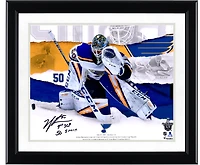 Jordan Binnington St. Louis Blues Autographed 11" x 14" First Stanley Cup Playoffs Shutout Photograph with "1st SCP Shutout 5/19/19" Inscription - Limited Edition of 50