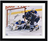 Jordan Binnington St. Louis Blues Autographed 16" x 20" 2019 Stanley Cup Playoffs Game 1 Game-Preserving Save vs. Winnipeg Photograph