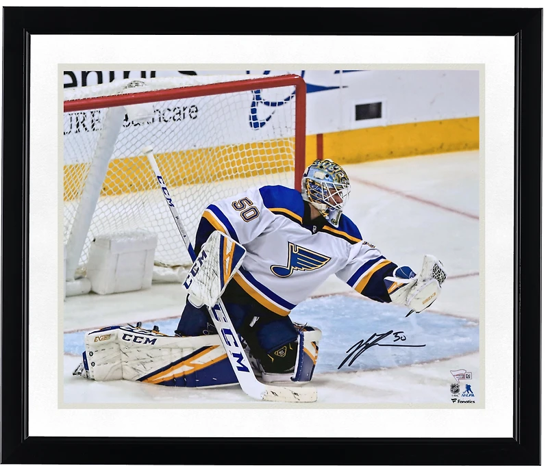 Jordan Binnington St. Louis Blues Autographed 16" x 20" Glove Save Photograph