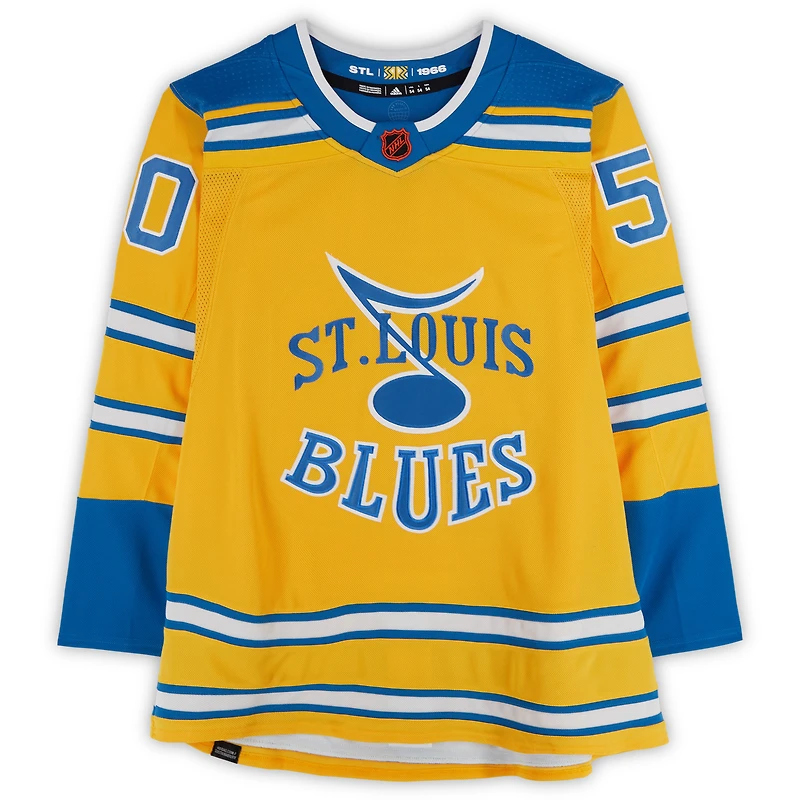 Jordan Binnington St. Louis Blues Autographed 2022-23 Reverse Retro adidas Authentic Jersey