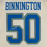 Maillot adidas authentique dédicacé par Jordan Binnington des St. Louis Blues lors de la Classique d'hiver de la LNH 2022