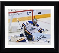 Jordan Binnington St. Louis Blues Autographed 8'' x 10'' Glove Save Photograph
