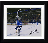 Jordan Binnington St. Louis Blues Autographed 8'' x 10'' Stick Salute Photograph