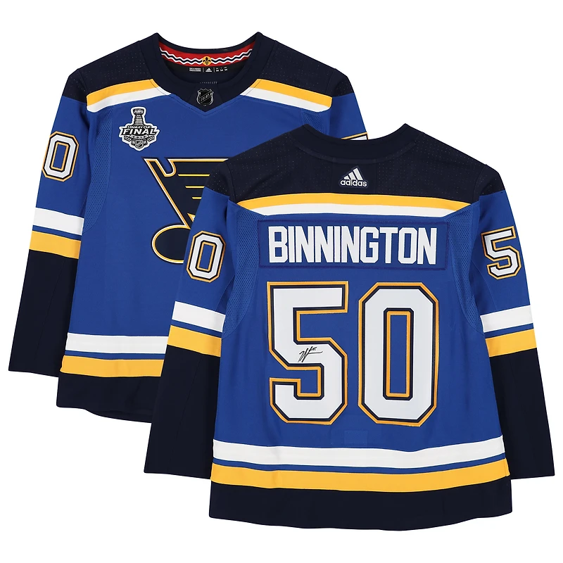 Jordan Binnington St. Louis Blues Maillot Authentique Adidas Bleu Autographié